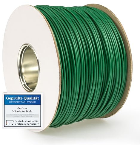 Genisys Mähroboter Kabel Begrenzung Draht - kompatibel mit Gardena Rasenroboter sileno - HQ - verbessertes Modell 2023 - auf der Kabelrolle - Ø2,7mm, Länge:250m