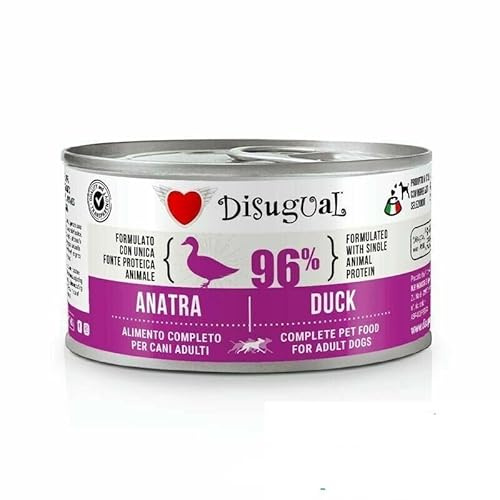 Disugual Cibo Umido Per Cane Gusto Anatra. 6 SCATOLETTE DA 150 GRAMMI CADAUNO