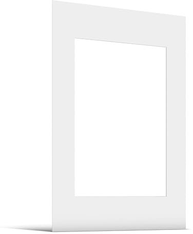 JUNOMI® Passepartout DIN A2 (42x59,4 cm) Außenmaß – für Bildformat DIN A3 (29,7x42 cm) – 1,5 mm Dicke – Farbe Reinweiß