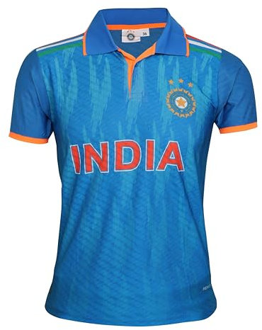 KNK Cricket-Trikot WC 2023, Fan-T-Shirt, alle Cricket-Team-Uniform, Indien, 38