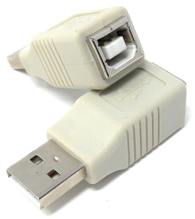 2 adaptadores USB 2.0 A macho a tipo B hembra para impresora, escáner, PC, instrumentos de música, disco duro