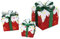 LEADZM Décoration Noël LED - Boîtes Cadeaux Lumineuses - Ensemble de 3 Lumières de Noël pour Intérieur et Extérieur (Rouge)