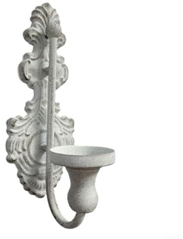 Candelabro de pared rústico Vintage hierro fundido candelabro de vela cónico perfecto para sala de estar y decoración de dormitorio (gris)