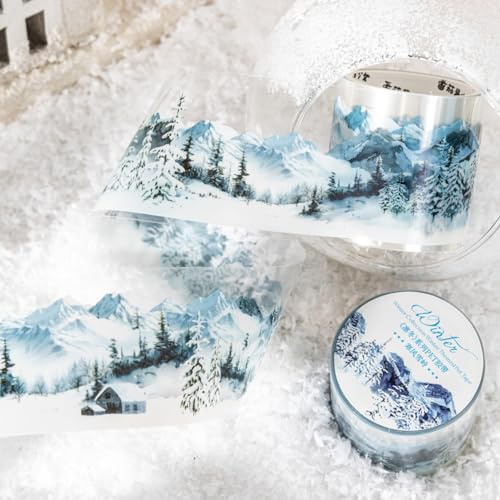 Washi Tape Aesthetic Stickers Set di 6 rolls Winter Scenery Themed Pet Scrapbooking Stickers, Decorative for Journaling, Bullet Journal Accessori,Photo Album,Notebook,DIY Crafts (Winter Series)