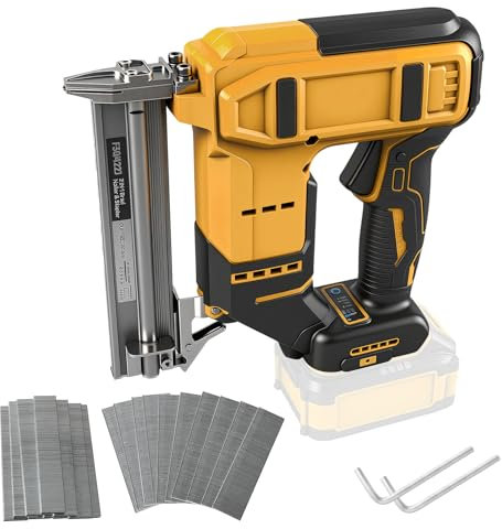 Clavador inalámbrico 18GA compatible con batería Dewalt 20 V Max, sin escobillas, con 1000 clavos y 1000 grapas para bricolaje, bricolaje y carpintería