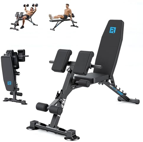 Banc musculation - Banc de musculation Réglable - Permet de Plat/Incliné/Décliné/Vertical etc.- Pour Entraînement Corps Complet à la Maison & au Bureau - Capacité 300KG - Banc d'Haltères pliable
