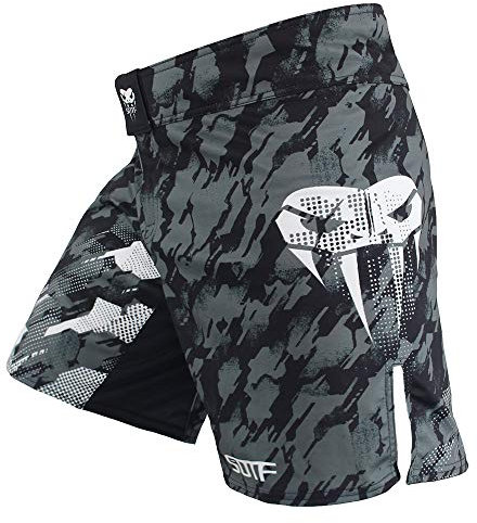 SOTF Boxshorts für Herren, Training, Kampfshorts, MMA, BJJ, Shorts No Gi, Grau, Klein