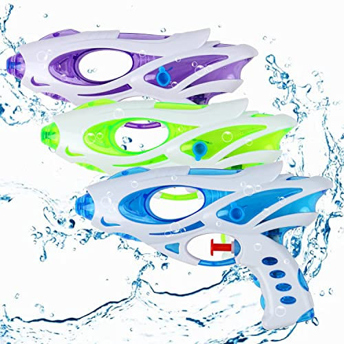 VEYLIN Water Gun, 3 Pack Water Pistols for Kids Small Pistol Guns Outdoor Beach Garden Toy Pool Bath Party Water Fighting