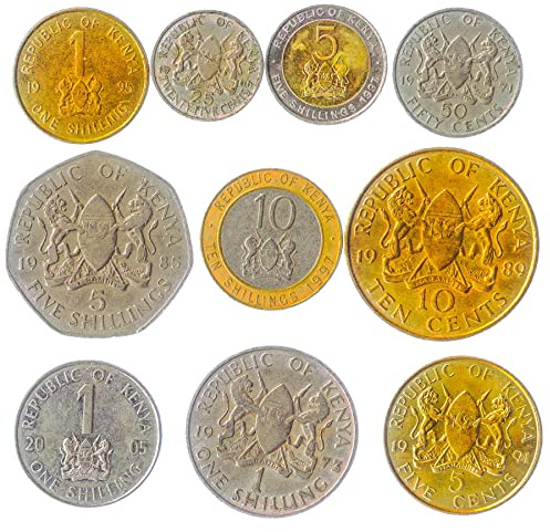 Hobby of Kings Kenya 10 Mixed Coins | Cents | Shillings | East Africa | Kenyan Currency | Since 1966