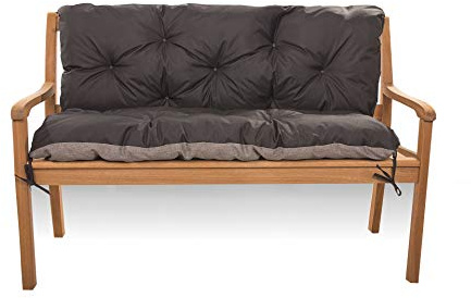 Cojín de asiento para columpio de Hollywood, banco con respaldo, cojín para columpio de jardín, cojín de banco para exteriores (160 x 60 x 50 cm), color negro