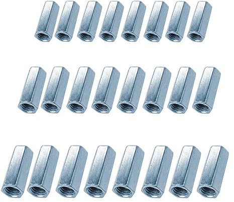 YEASHI Ecrou Hexagonal Long Ecrou M10 M8 M6 30 Pieces Écrou Long Tige en Acier au Carbone Écrou d'Accouplement Hexagonal Écrous Hexagonaux De Couplage pour Équipements Mécaniques