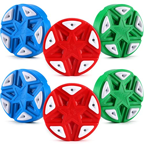 TOBWOLF 6 Pack Inline Roller Hockey Pucks for Indoor Outdoor Hockey, Street Hockey Pucks Driveway Hockey Puck Multifunctional Hockey Balls Off-ice Training Pucks for Controlled Passing & Shooting