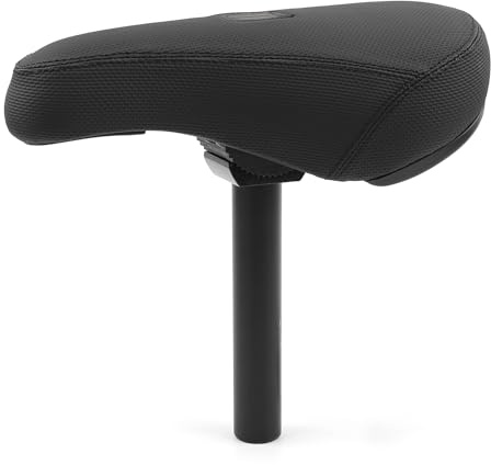 POLSO BS-01 Selle de vélo BMX avec tige de selle, accessoire de vélo pivotant à trou central (surface en PVC)