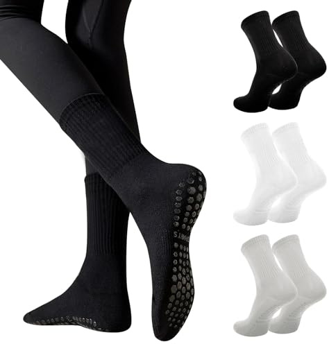 Risipu 3 Pares Calcetines Pilates Yoga Calcetines Antideslizantes Mujer Para Yoga Fitness Ballet Pilates