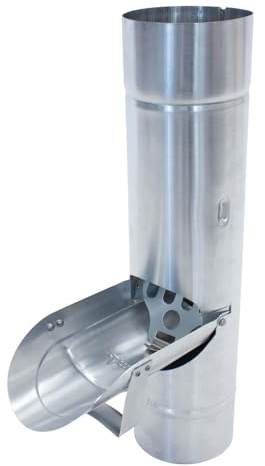 ZAMBELLI Regenrohrklappe, Regenwasserklappe mit Sieb 100mm Silber Regenwasser Fallrohr Klappe, Laubschutz durch Sieb, einfache Montage, Titanzink