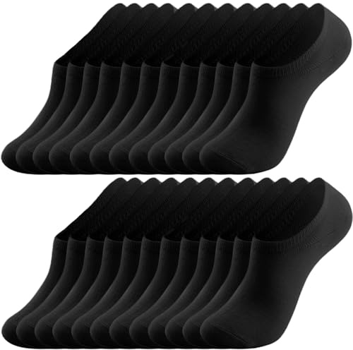 Flintronic Calzini Fantasmini Uomo e Donna, 12 Paio Calze Corti Invisibili in Cotone, Unisex Con Taglio Basso Antiscivolo, Traspirante