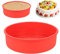 NVIYAM Moule Gateau Silicone Rond 20cm 2Pc, gâteaux ronds en silicone, moules à gâteaux antiadhésifs, Dégagement Rapide, Moule a Gateau Rond, Plateau de Cuisson antiadhésif, Moule Layer Cake Silicone