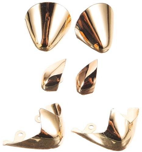 TINEASUR Protectores Metálicos para Tacones Altos Dorados, Fundas Decorativas Resistentes para Puntas de Zapatos, Kit de Reparación para Tacones, Uso en Calzado Femenino, Tamaño Surtido (3