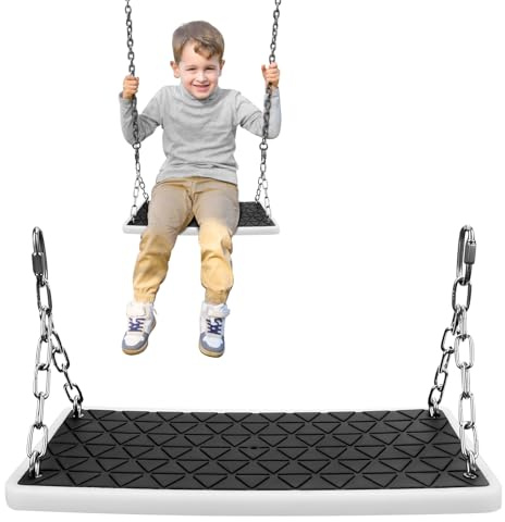 Dakzhou Swing Seat Accessories Heavy Duty, Non Slip Tree Swing Playground Backyard Swing Set Replacementfor Kid Indoor Outdoor, Black