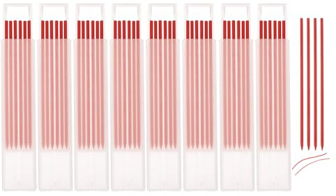 QUARKZMAN 48ps Mines de Crayon de Charpentier, Mines Solides de 2,8 mm pour Trous Profonds, Mines de Crayon de Construction, Remplacement pour Crayon de Charpentier (Rouge)