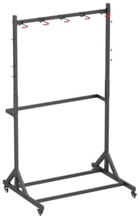 Cranit Râtelier de vélo avec roulettes pour 5 vélos, suspension de vélo avec une capacité de charge de 125 kg, en acier robuste, pour garage, cave ou atelier