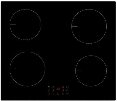 Cookology Essentials 60cm Electric Induction Hob - with 4 Zones - Touch Controls - 9 Power Levels - Timer - Heat Indicators - Child Safety Lock - Built-in Kitchen - Easy-Clean - Black
