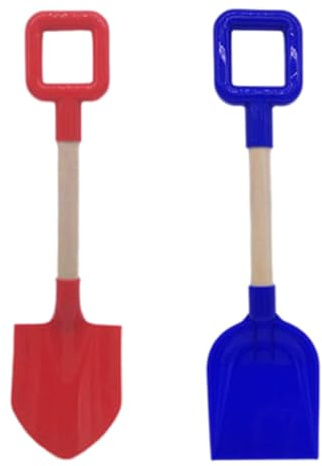 Muzrunq 2 Palas de Playa para niños, Pala de plástico ABS Rojo y Azul, Herramientas de Caja de Arena de Doble función para Construir, Esculpir o cavar, Palas de Arena para niños para para.