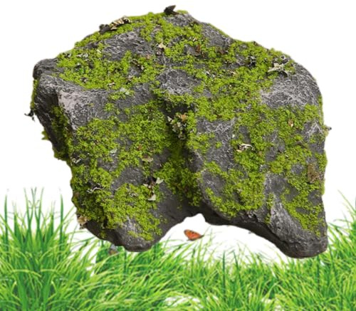 Konstgjord Landskapssten Imiterad mossbelagd sten | Fejk klippblock för Garden Aquarium Tank Terrarium Outdoor Yard Pond