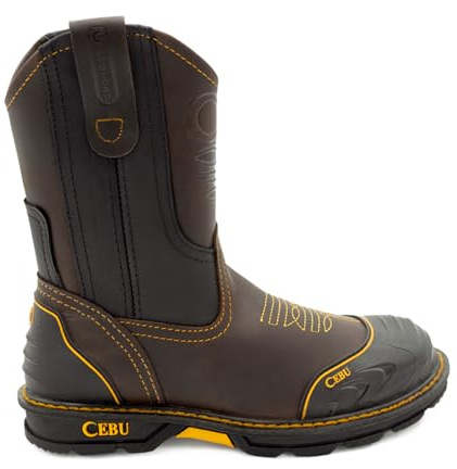 CEBU | Farmer Boots | Work Boots for Men | Handcrafted | Shark Shield Technology | For Professional Jobs | 9.5 US | Brown