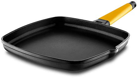 ASADOR CON MANGO DESMONTABLE AMARILLO 22 x 22 CM