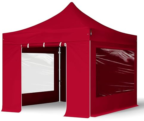 TOOLPORT 10x10 ft Pop Up Canopy Tent, Red