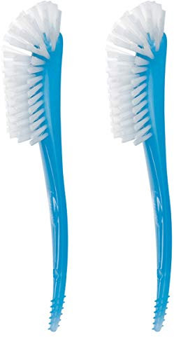 Qisan 2Pcs Reinigungs Bürstengarnitur Langstielige Flaschenbürste Topf und Pfanne Reinigungsbürste Reiniger Wasserflasche Zurück Wäscher Langstielige Abwaschbürsten-Blau