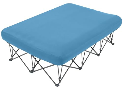 KAMPKEEPER Camping Cot,Camping Cots for Adults,Folding Camping Cot with Inflatable Air Mattress and Carry Bag,for Outdoor Travel Camp Beach Vacation (not Included The Airpump)