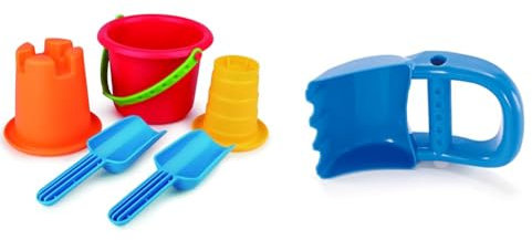 Hape E4053-5-in-1 Strandset, Strandspielzeug/Sandspielzeug, Mehrfarbig GD70423 E4019 - Handbagger, Strandspielzeug/Sandspielzeug, blau