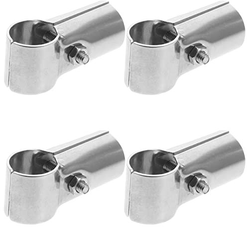 OSALADI 4pcs End Clamp Panel T Clamp, Chain Link Fence End Rail T s Stainless Steel Fence with Bolts and Nuts for Home Supplies