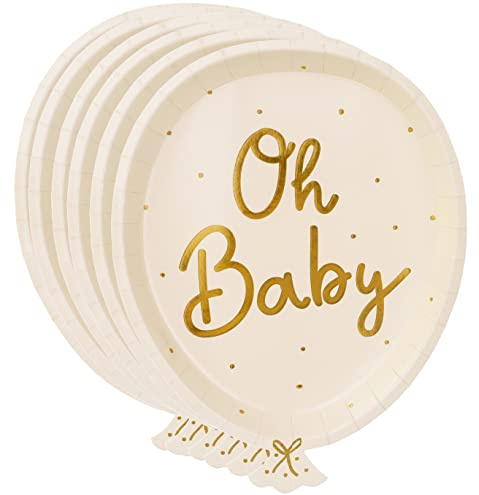 Lot de 6 assiettes en carton pour bébé, décoration de fête prénatale, baptême, trahison, vaisselle en carton