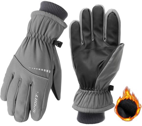 Varku Winter-Skihandschuhe, Touchscreen-Winterhandschuhe, warme wasserdichte Handschuhe, schwarze Handschuhe für Herren, Radfahren, Reiten, Skifahren, Wandern, Motorrad, Outdoor-Aktivitäten