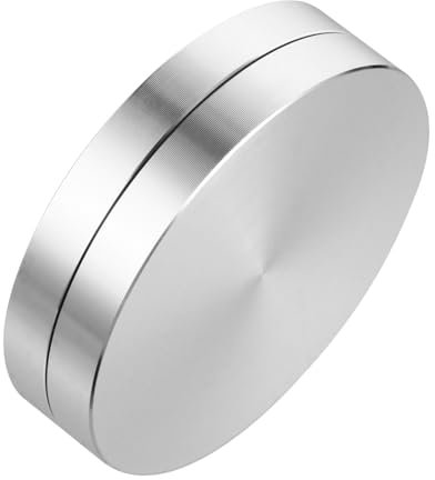 LABRIMP Cojinete De Aleación De Aluminio Para Plato Giratorio De Tartas 60×15 Mm, Base Giratoria 360°, Accesorio Para Mesa Giratoria De Cristal, Uso Repostería y Decoración