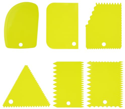 piezas de raspador de arcilla de plástico, raspador de masa, raspador de pastel, espátula dentada, espátula para alisar pasteles, juego de espátulas para masa para hacer pasteles, repostería(verde)