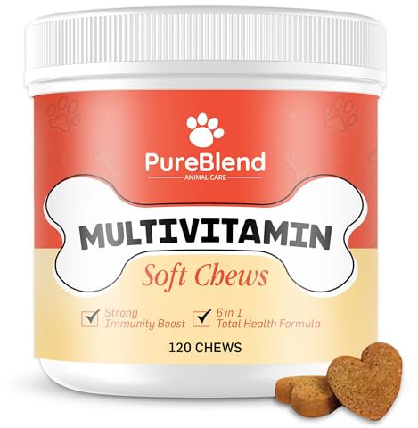 PureBlend Multivitamin Soft Chews for Dogs – All-in-One Health Support with Joint Care, Dog Probiotics For Gut Health, Skin & Coat Wellness, Immunity Boost, and Essential Natural Vitamins for Dogs
