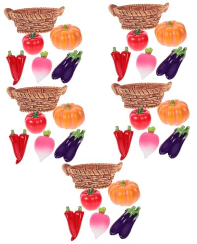 ULTECHNOVO 5sätze Miniatur Obst Und Gemüsekorb Für Teiliges Mit Realistischen Dekorationen Für Miniaturprojekte Hochwertige Harzmaterialien