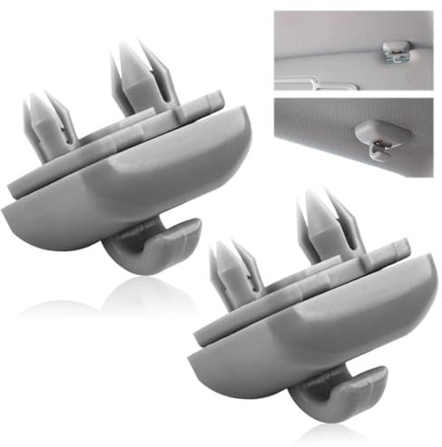 2 PCS Ganchos Soporte Parasol Coche Gris, Compatible con Audi A1 A3 A4 A5 Q3 Q5 (8U0857562 / 8U0857562A), Clips de Fijación de Plástico ABS, Fácil de Instalar, Repuesto Interior Parasol