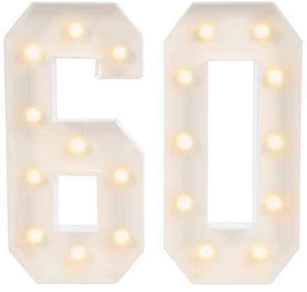 Donened - Lampada a LED con numeri, numero di 100 cm, con numeri illuminati, luci notturne, per feste di laurea, matrimoni, feste di compleanno (60)