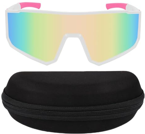 Jsleid Halkfria snabbglasögon, cykelglasögon, vindtäta cykelglasögon, sportsolglasögon för män och kvinnor, UV400, för MTB Rennrad Radfahren Ski Outdoorsport Laufen (rosa)
