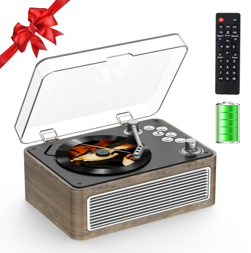 CD Player Tragbar Bluetooth: Kegaudio Radio mit CD-Player Tragbarer mit Lautsprecher Fernbedienung Unterstützt USB/AUX-Wiedergabe Kopfhöreranschluss Eichenholz