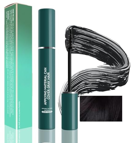 2-in-1 Root Touch Up Stick for Grey Hair & Beard – Semi Permanent Waterproof Long Lasting Dye Pen for Roots and Sideburns, Quick Coverage Touch Up Kit, Portable Easy Apply, Smudge Proof (Black)