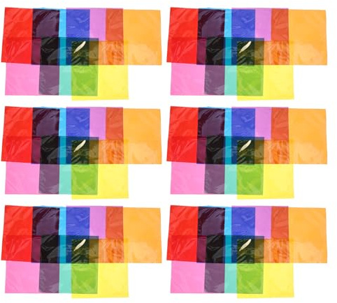 Holibanna 90 Pezzi Cellophane Colorati Traslucidi per DIY Carta da Incarto Dolci e Regali Pellicola Diffusore Luce per Artigianato e Decorazioni Creative