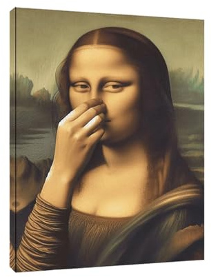 Yplkm Poster Da Parete Per Bagno Lisa,30 X 40cm Lisa Si Tappa Il Naso, Poster Vintage Dall'odore Sgradevole, Umorismo Da Bagnos, Divertente Stampe Artistiche Divertenti Da Bagno Umoristiche