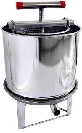 siduytin Multifunktionell honungspressmaskin Biodlarutrustning Rostfritt stål Manuell biodlingsextraktor Enkel drift Fungerar honungsextraktor Rostfritt stål Manuell biodling, Silver, Böj munnen