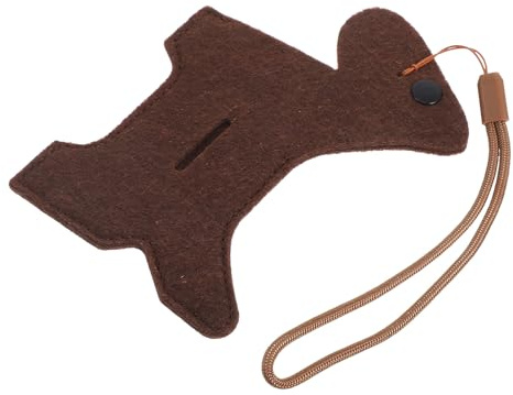 JOINPAYA Portasacchetti per Cani Portatile, in Feltro e Plastica, Forma Animale, Marrone, per Passeggiate all'Aperto e Guinzaglio